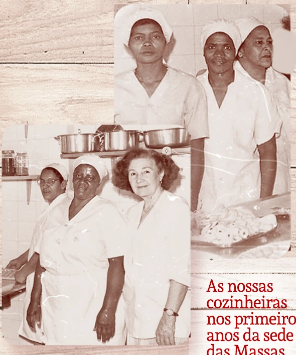 Fotografias originais das cozinheiras nos primeiros anos da Massas Margherita